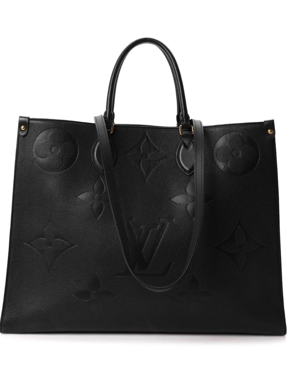 Louis Vuitton Black Embossed Monogram Leather Tote